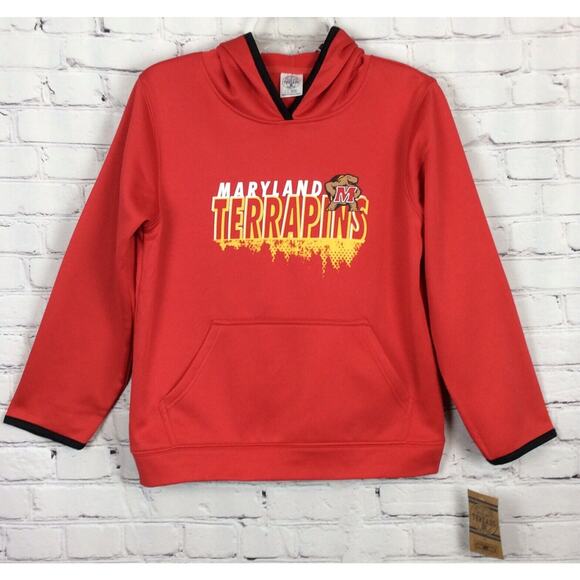 Rivalry Threads 91 NCAA Maryland Terrapins Hoodie Sweatshirt Boys Size S Red NWT - Picture 1 of 9